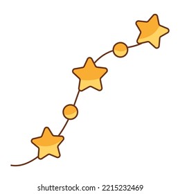 Single hand drawn New Year and Christmas decoration.
Vector illustration for greeting cards, posters, stickers and seasonal design. Isolated on white background.