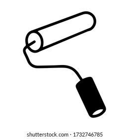 Rollo de pintura dibujado a mano única. Ilustración vectorial de la población de Doodle. para carteles, pegatinas y diseño estacional. Aislado sobre fondo blanco. Elementos de esbozo definidos para diseño gráfico y web.