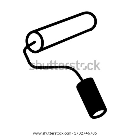 Single hand drawn painting roll. Doodle stock vector illustration. element for posters, stickers and seasonal design. Isolated on white background. Sketch elements set for graphic and web design.