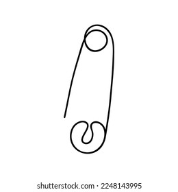Einfach gezogener Pin. Doodle, Vektorgrafik. Einzeln auf weißem Hintergrund.