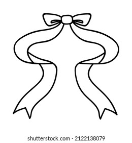 Einzelhandgezeichnete Schleife. Doodle, Vektorgrafik. Einzeln auf weißem Hintergrund