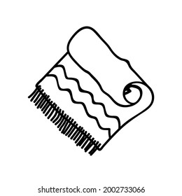 Escarcha dibujada con una sola mano. Ilustración del vector Doodle. Aislado sobre un fondo blanco.