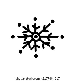 Single hand drawn snowflake. Doodle vector illustration. Winter element for greeting cards, posters, stickers and seasonal design. Isolated on white background.