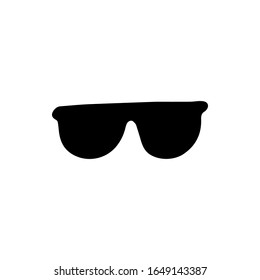 Single hand drawn sun glasses. Doodle stock vector illustration. Element for posters, stickers. Isolated on white background. Sketch elements set for graphic and web design.