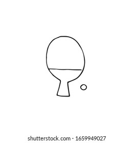 single hand drawn table tennis racket in doodle style in vector