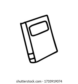 Single hand drawn textbook. Doodle stock vector illustration. element for posters, stickers and seasonal design. Isolated on white background. Sketch elements set for graphic and web design.