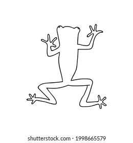 Single hand drawn toad. Funny frog. Vector illustration in doodle style. Isolate on a white background.