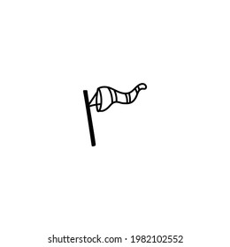 Calzado de viento dibujado a mano única. Ilustración del vector Doodle. Aislado sobre un fondo blanco.
