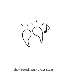 Ilustración de auriculares inalámbricos dibujada a mano en estilo doodle en vector.