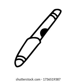 Single hand drawn writing pen. Doodle stock vector illustration Isolated on white background. Sketch elements set for graphic and web design.