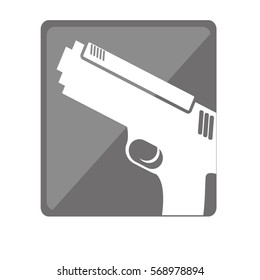 single hand gun button icon image vector illustration design 