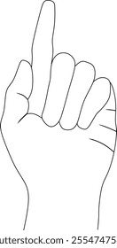 A single hand pointing upwards, isolated on white background. Perfect for presentations, tutorials, and guiding concepts.