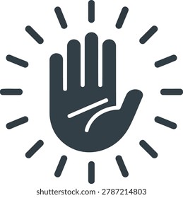 Single Hand stop sign icon