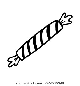 Single hand-drawn candy illustration for greeting cards, posters, recipe, and culinary design. Isolated on a white background. Doodle vector illustration.
