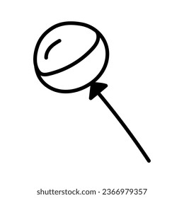 Single hand-drawn candy illustration for greeting cards, posters, recipe, and culinary design. Isolated on a white background. Doodle vector illustration.