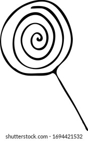 Un dulce hecho a mano, un Lollipop. Para postales, cubiertas e impresiones. Doodle, gráficos vectoriales.