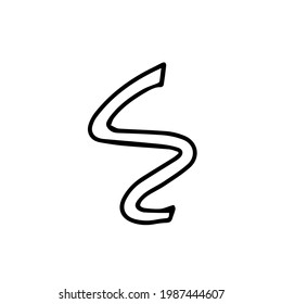 Single hand-drawn geometric element. black vector element for design. Doodles isolated on white