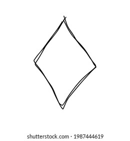Single hand-drawn geometric element. black vector element for design. Doodles isolated on white