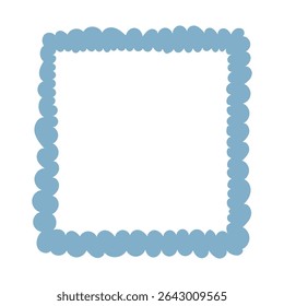 A single hand-drawn square frame with scalloped wavy edges. Bold orange decorative border in doodle style. Ideal for scrapbooking, invitations, greeting cards, photo albums, and creative designs.