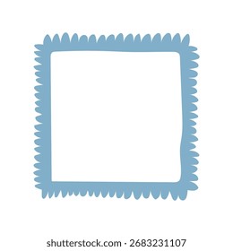 A single hand-drawn square frame with scalloped wavy edges. Bold orange decorative border in doodle style. Ideal for scrapbooking, invitations, greeting cards, photo albums, and creative designs.