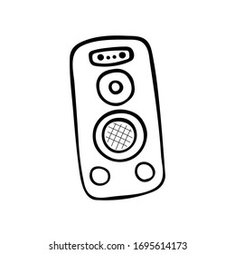 Single hand-drawn Studio Speaker icon. Musical symbol. Vector