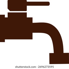 Single handle faucet silhouette minimal vector