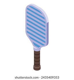 Single handle paddle sport icon isometric vector. Pickleball game. Player team