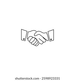 Single handshake icon, outline vector sign, linear style pictogram isolated on white. Editable stroke