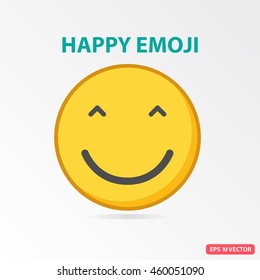 Single Happy emoji. Isolated vector illustration on white background.