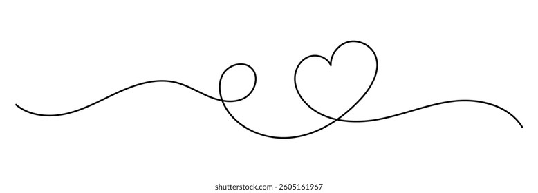 single heart line icon. wavy line heart icon. single doodle heart wavy line . 