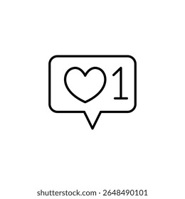 Single Heart Notification Symbolizing Appreciation And Positive Engagement