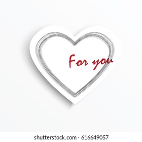 single heart with shadow