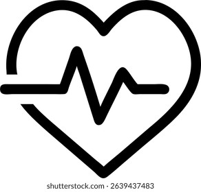 Single heartbeat icon, isolated on a white background. Perfect for medical, health, or fitness designs.