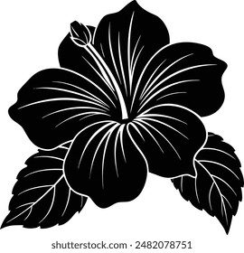 Single hibiscus flower vector illustration