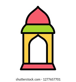 Single high quality arabic lanterns related icon. Isolated arabic lanterns symbols in white background. Graphic icons e