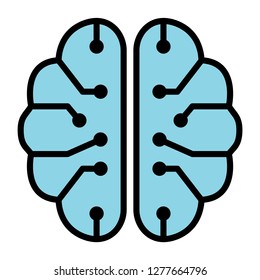 Single high quality artificial Intelligence related icon. Isolated artificial Intelligence symbols in white background. Graphic icons element