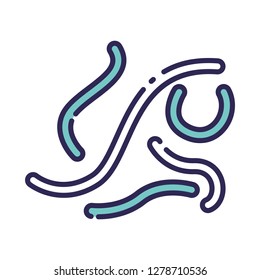 Single high quality bacteria related icon. Isolated bacteria symbols in white background. Graphic icons element
