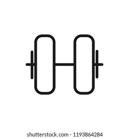 Single high quality outline symbol of fitness for web design or mobile app. Thin line signs of dumbbell for design logo, visit card, etc. Outline pictogram of dumbbell