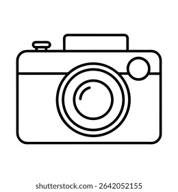 A single, high-resolution camera icon perfect for summer vacation themes, travel blogs, or photography websites. Clean design with vibrant colors.