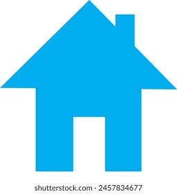 A single home icon blue in white background.