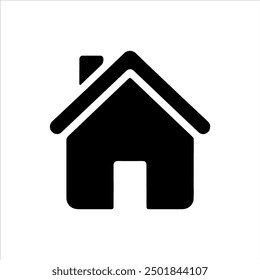 Single home icon silhouette vector illustration design on white background.