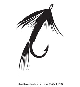 Single hook fishing lure icon