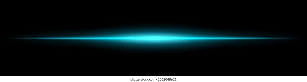 Feixe horizontal único com brilho intenso no centro e desvanecimento nítido nas bordas. Cria um efeito visual limpo com foco abstrato mínimo.