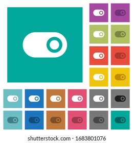 Single horizontal toggle multi colored flat icons on plain square backgrounds. Included white and darker icon variations for hover or active effects.