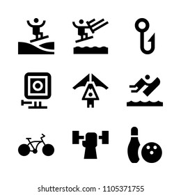 single, hot, speed and love icons in Sport vector set. Graphics for web and design