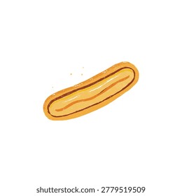 Single hotdog in a soft bun ready to eat showing classic sausage