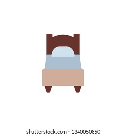 Single hotel room flat icon, vector sign, colorful pictogram isolated on white. Single bed symbol, logo illustration. Flat style design