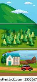 single house with a pond