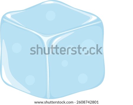 Single Ice cube vektor in white bacground