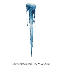 A single icicle melting slowly downwards
